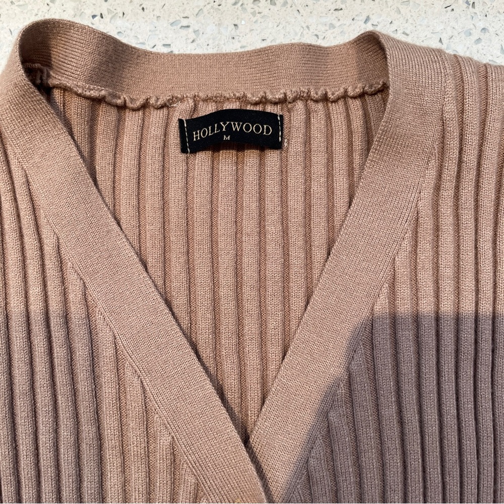 Hollywood Boutique Button up Ribbed Sweater - Picture 2 of 4
